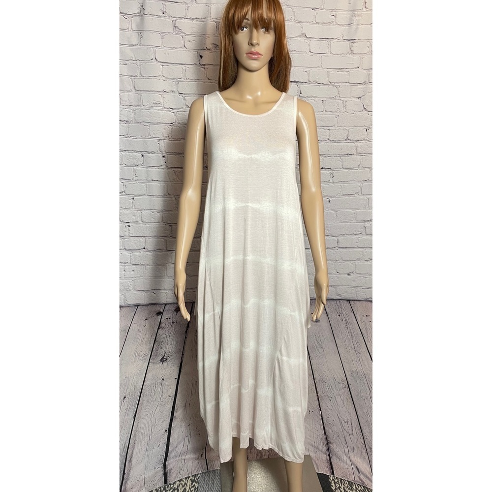 NWT New MADE IN ITALY Tie Dye Scoop Bottom Jersey Midi Dress One Size